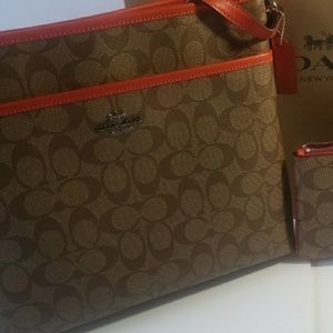 Coach Crossbody Orange/Red Signature